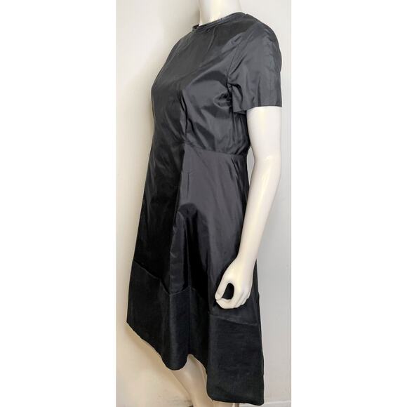 Shamask Black Silk Linen Dress 10 12 14 NWT $1600 Evening - Picture 4 of 16